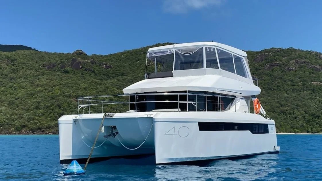 Lady Margaret Leopard 40 power catamaran in the Whitsundays